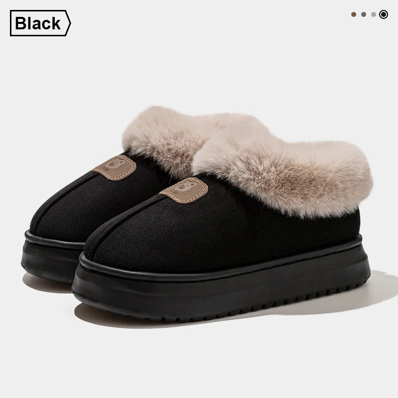 Womens Mens Winter Ankle Slippers | Fleece Lined Warm Plush Anti Slip