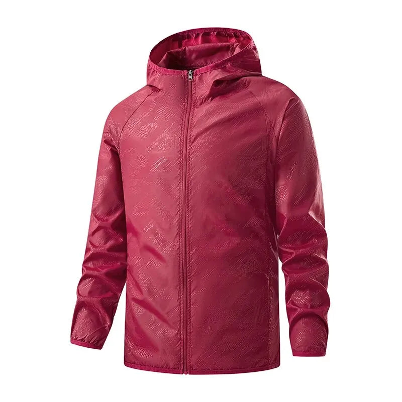 Unisex waterproof windbreaker jacket lightweight packable with UPF 40+ sun protection