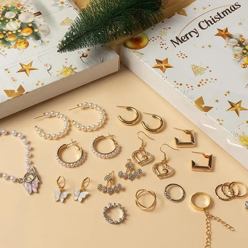 Jewellery Advent Calendar 24 Days Womens Fashion Jewelry Gift Set