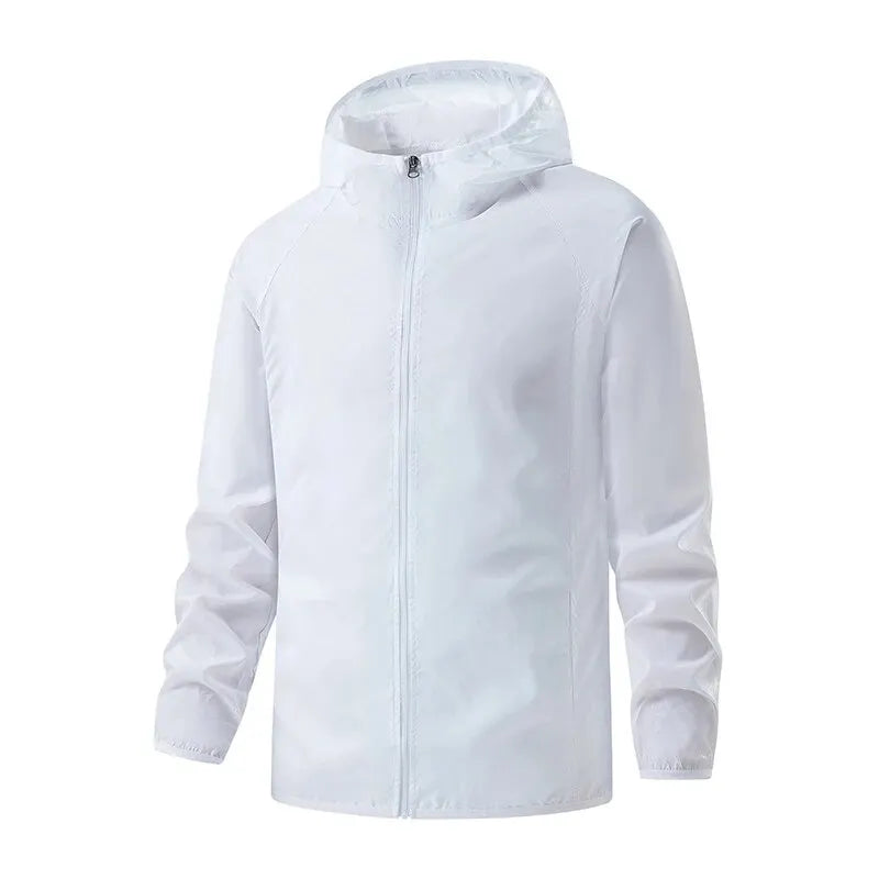Unisex waterproof windbreaker jacket lightweight packable with UPF 40+ sun protection