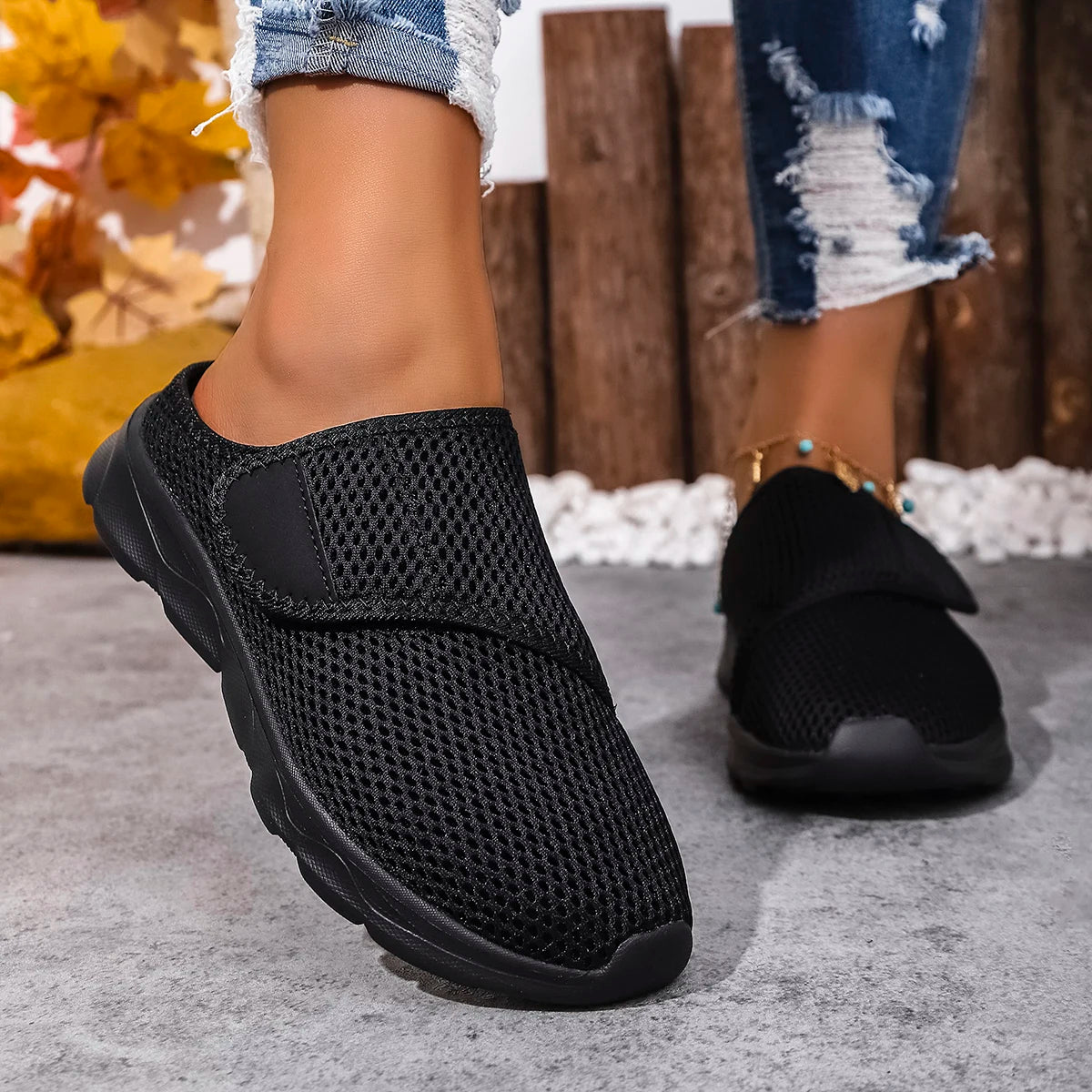 Extra Wide Slippers for Swollen Feet Womens Orthopedic Mesh Flat