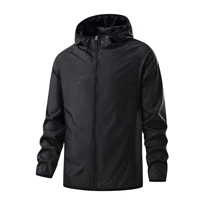 Unisex waterproof windbreaker jacket lightweight packable with UPF 40+ sun protection