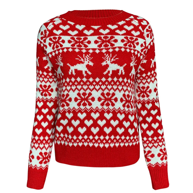 Christmas Jumper | Womens Snowflake Knit Sweater, Festive Winter Pullover