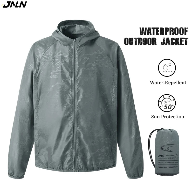 Women men lightweight waterproof jacket packable windbreaker with UPF 50 sun protection