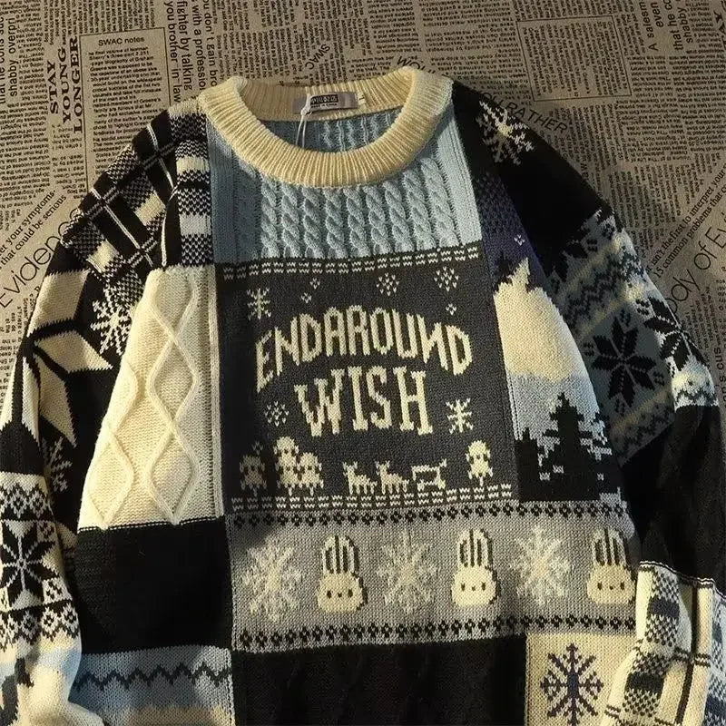 Christmas Jumper | Unisex Loose Fit, Cable Knit Pullover, Festive Sweater