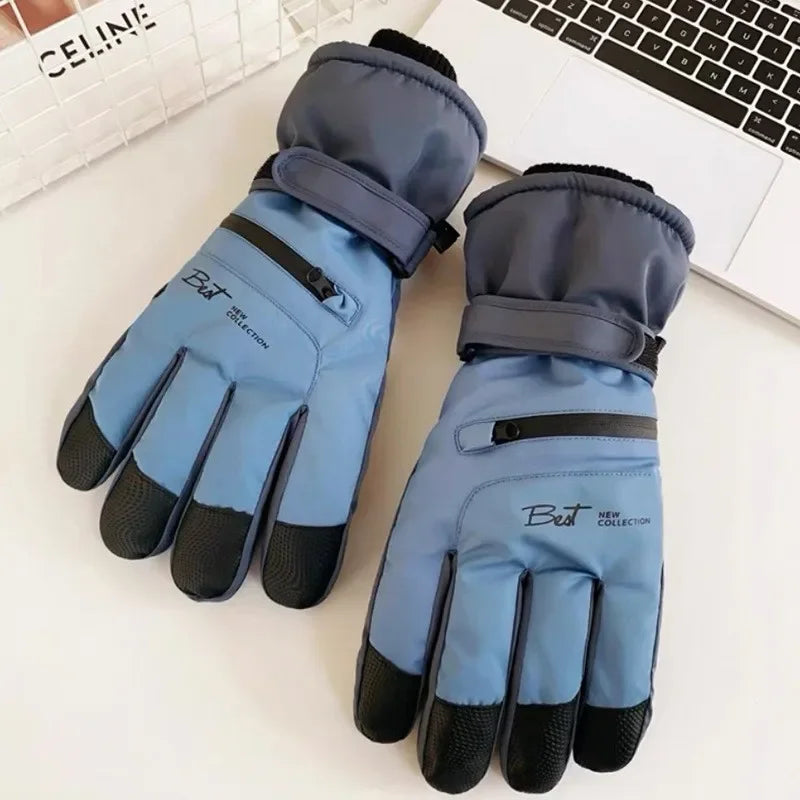 Winter waterproof ski gloves men women non slip touch screen compatible
