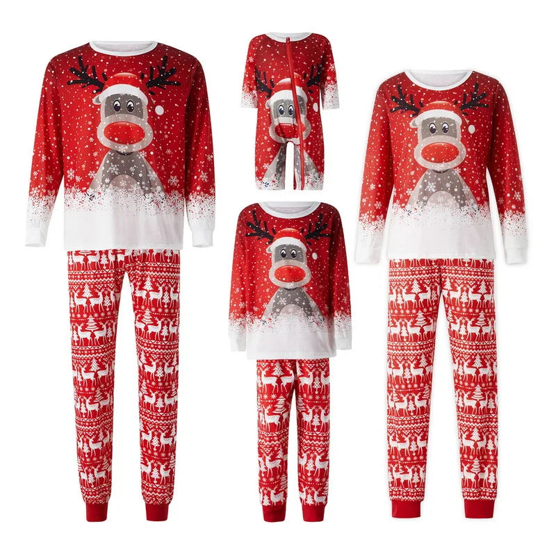 Christmas Pyjamas | Women's Reindeer Print, Festive Loungewear Sleep Set