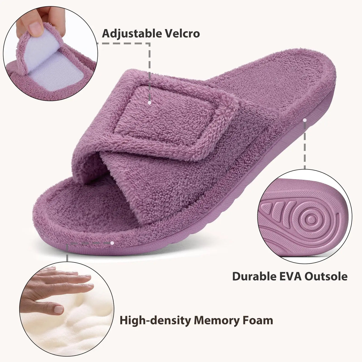 Orthopedic Slippers | Womens Arch Support, Non Slip | Fuzzy Plush Fur Lining