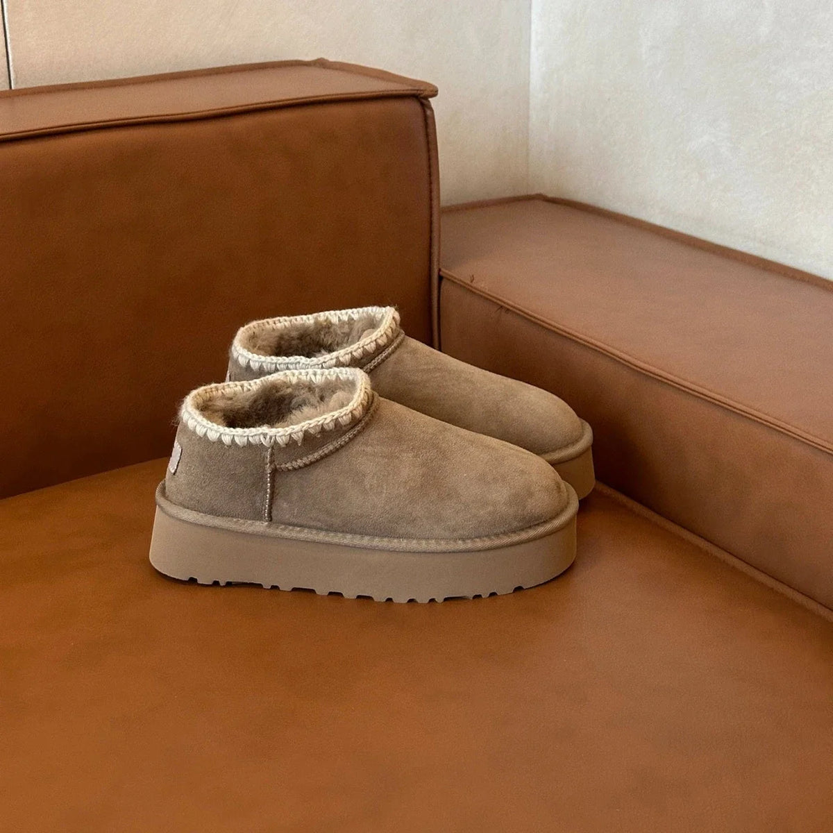 Women's Ankle Boots | Suede, Plush Lined | Winter Style, Flat Heel, Round Toe