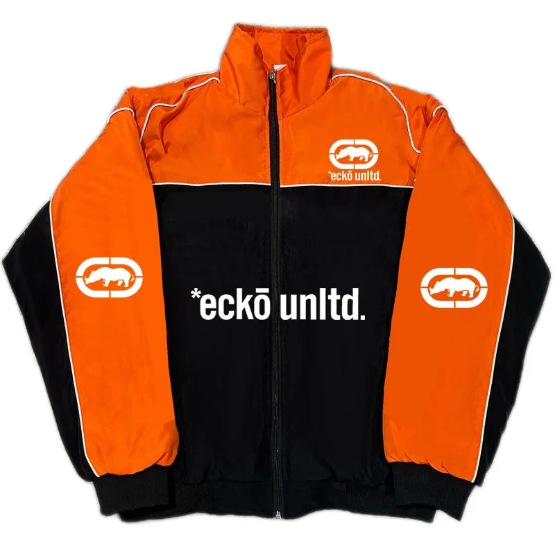 Men's Winter Jacket | Retro Hip Hop Style, Graphic Print | Padded Stand Collar