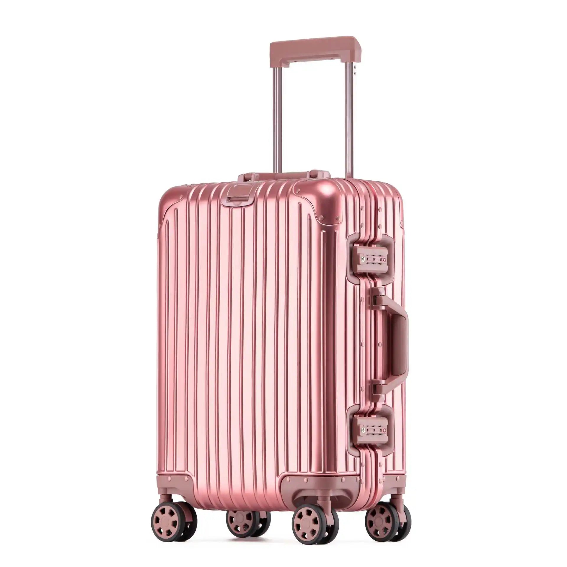 Aluminum-magnesium hard-shell travel suitcase | TSA lock
