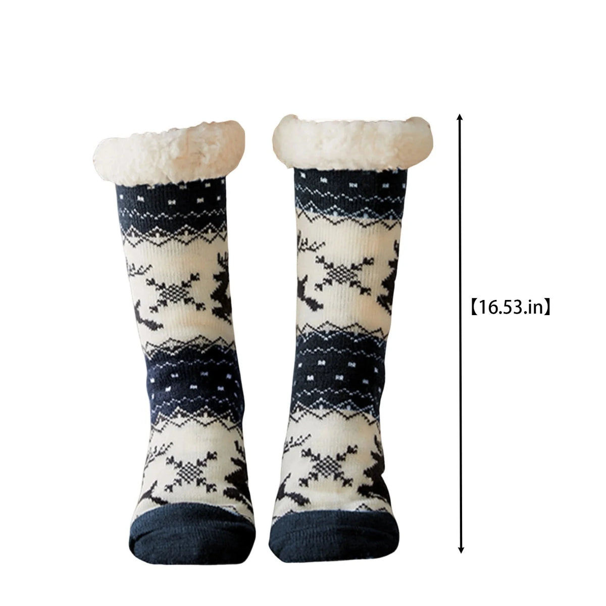 Teddy slipper socks non slip fleece lined with soft plush warmth