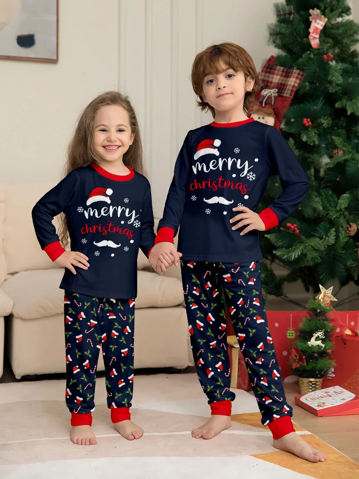 Christmas Pyjamas | Family Matching 2 Piece Outfit, Festive Xmas Print Set