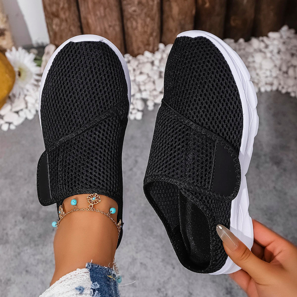 Extra Wide Slippers for Swollen Feet Womens Orthopedic Mesh Flat