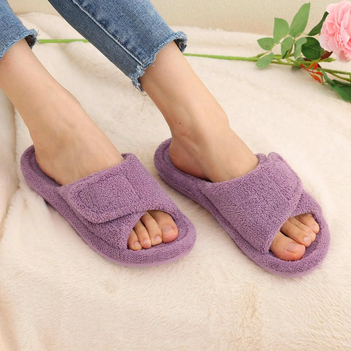 Orthopedic Slippers | Womens Arch Support, Non Slip | Fuzzy Plush Fur Lining