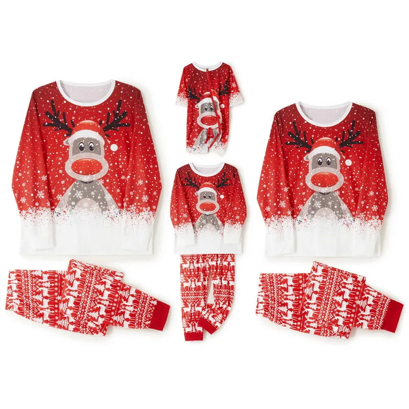 Christmas Pyjamas | Women's Reindeer Print, Festive Loungewear Sleep Set