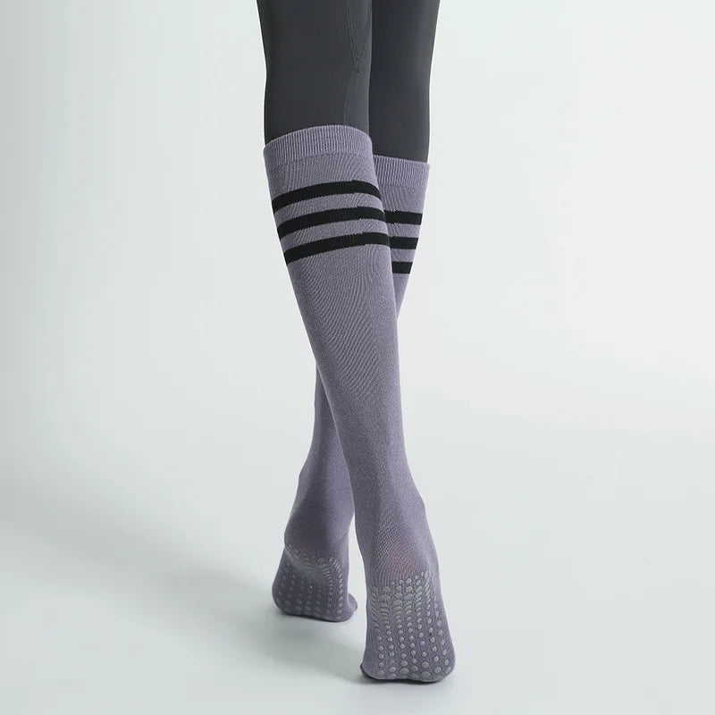 Pilates Yoga Socks | Women's, Non Slip, Cotton | Mid Calf Length