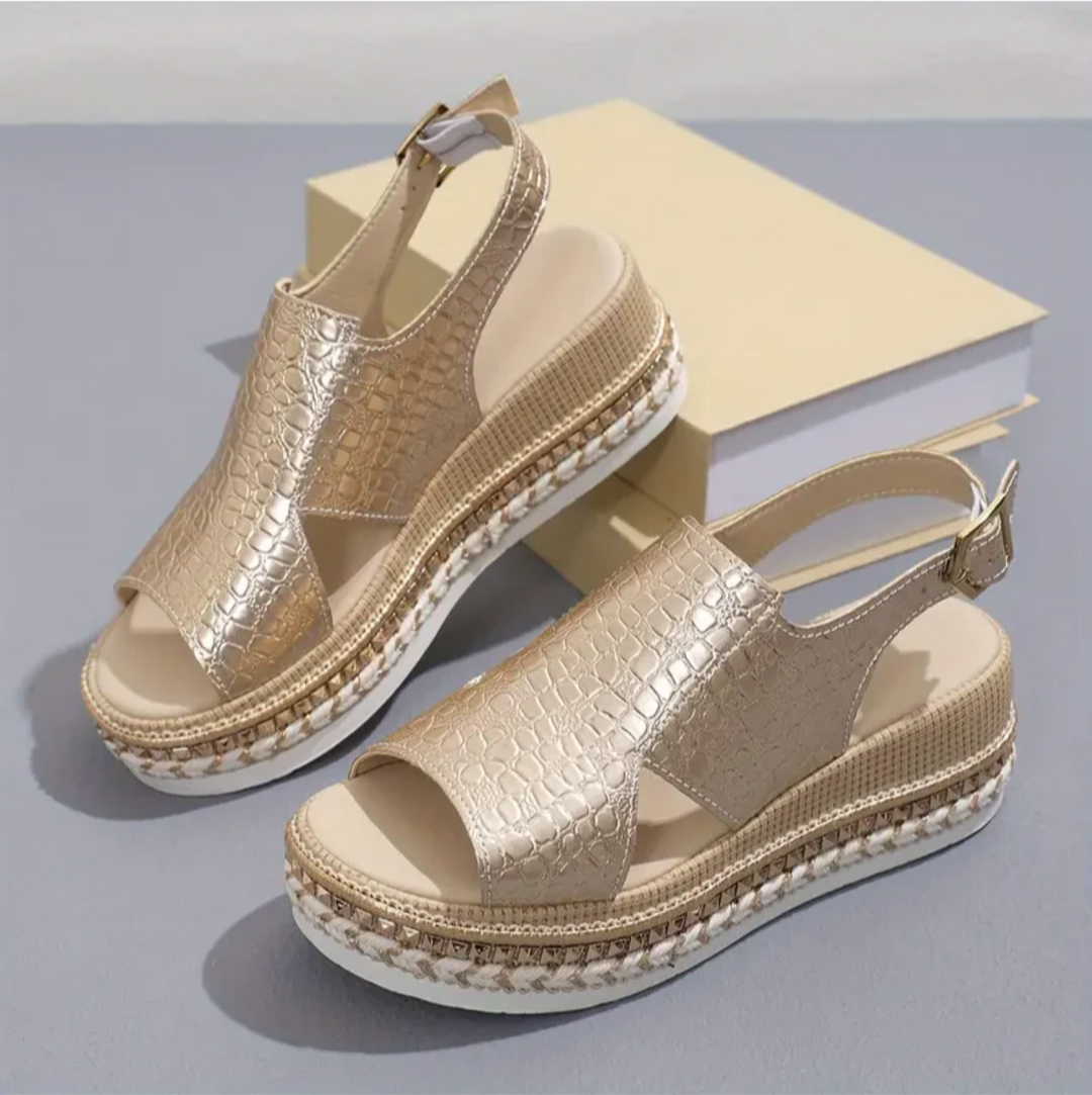 Women's Orthopedic Sandals | Leather Platform, Adjustable Straps