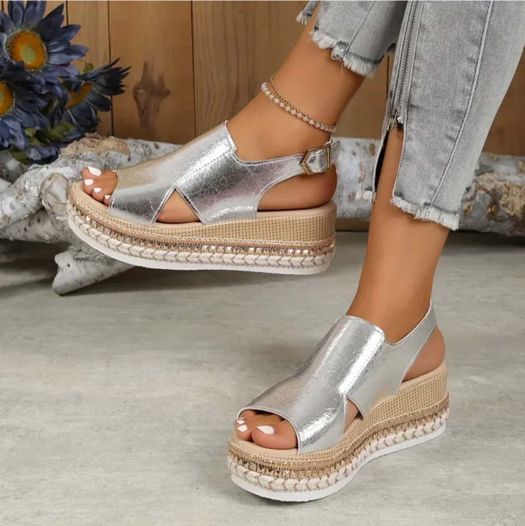 Women's Orthopedic Sandals | Leather Platform, Adjustable Straps