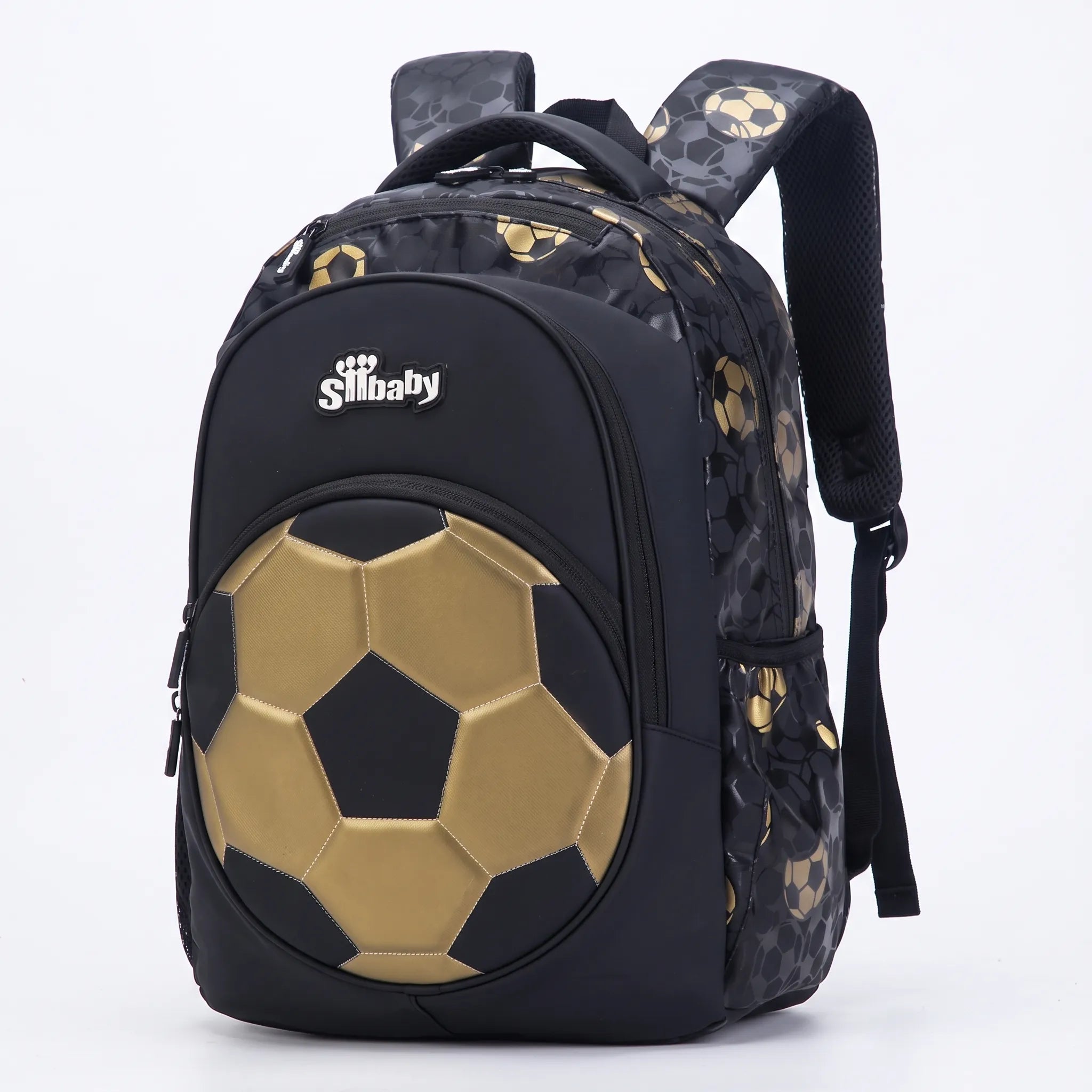 School Backpack | Football Design, Multi-Compartment | Black