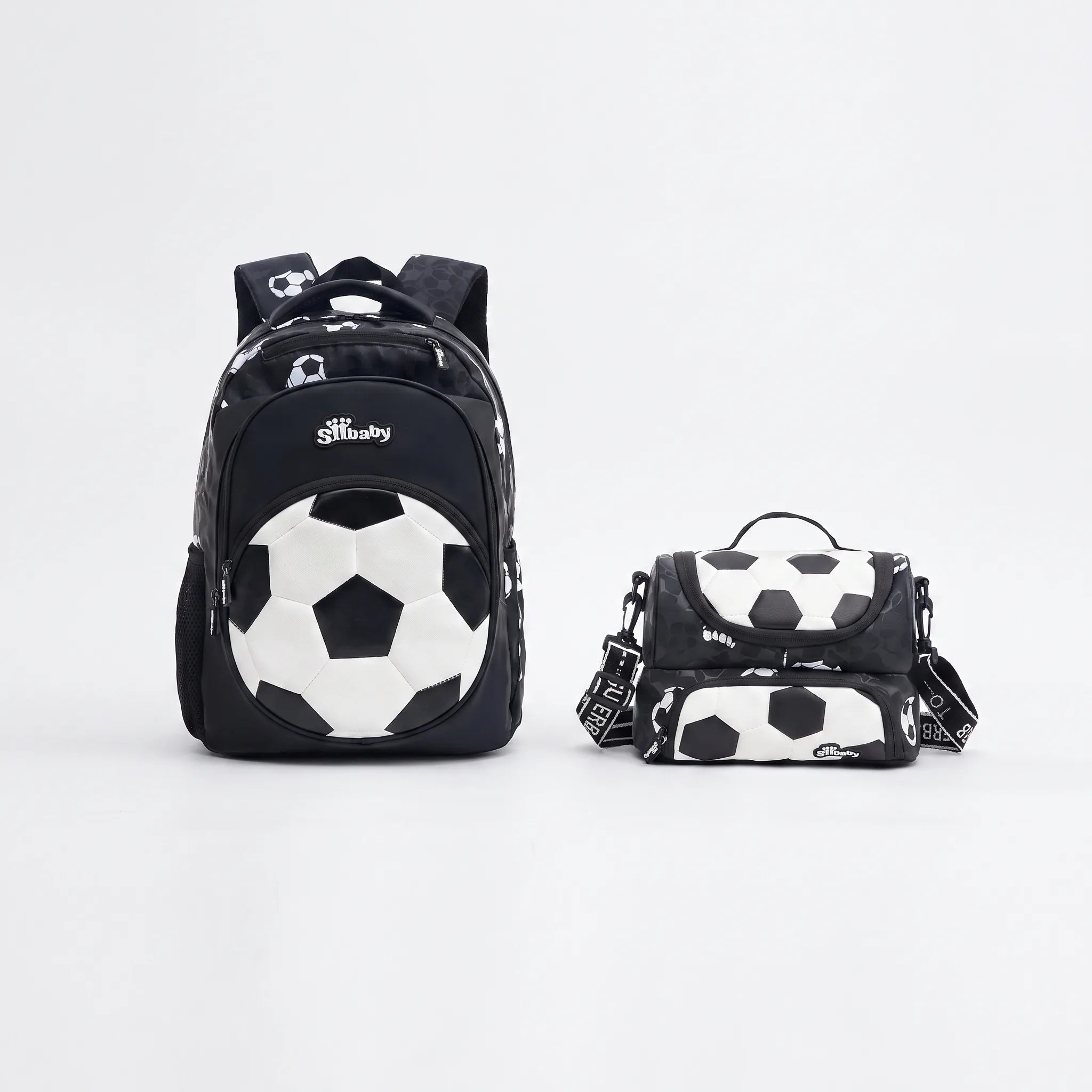 School Backpack | Football Design, Multi-Compartment | Black