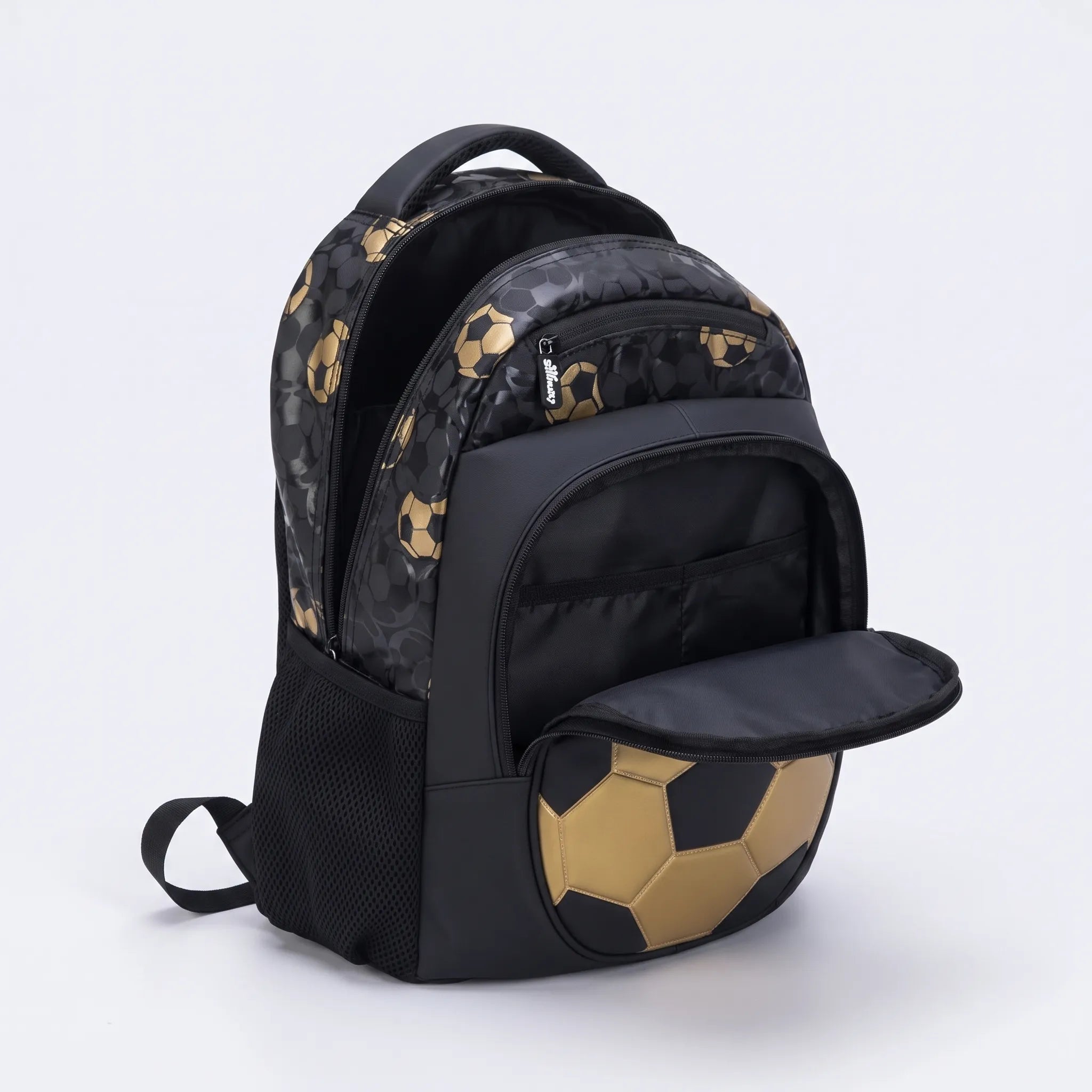 School Backpack | Football Design, Multi-Compartment | Black