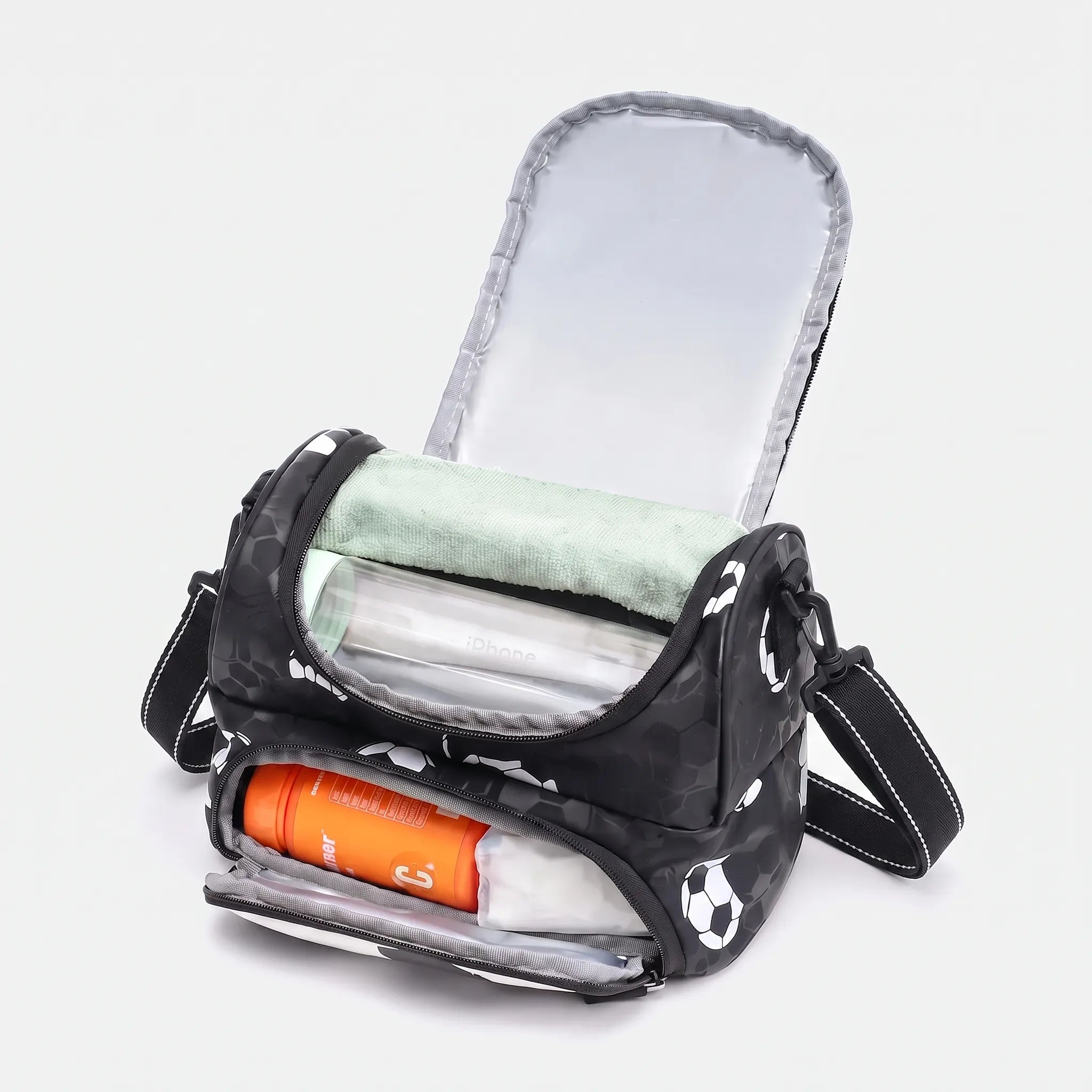 School Backpack | Football Design, Multi-Compartment | Black