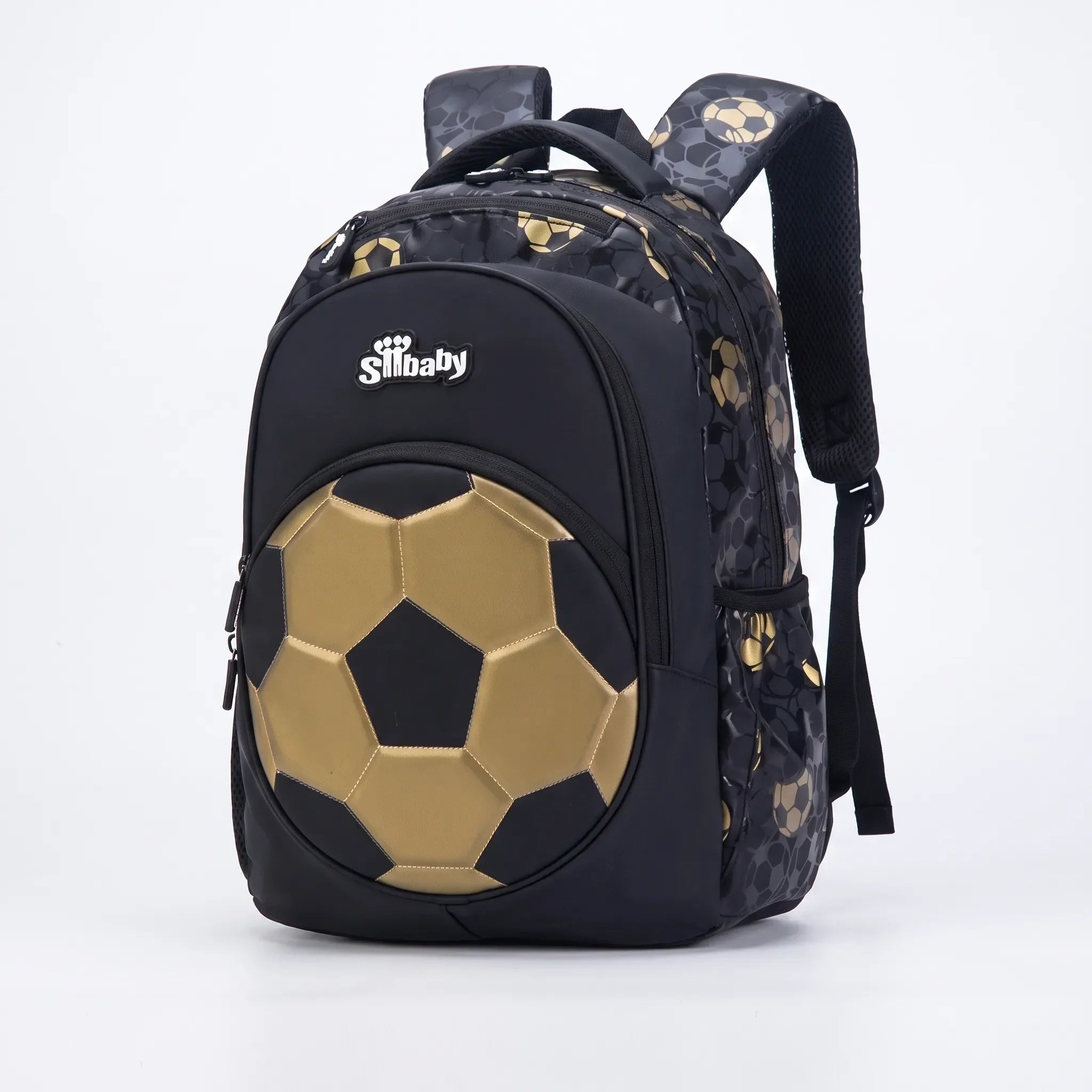School Backpack | Football Design, Multi-Compartment | Black