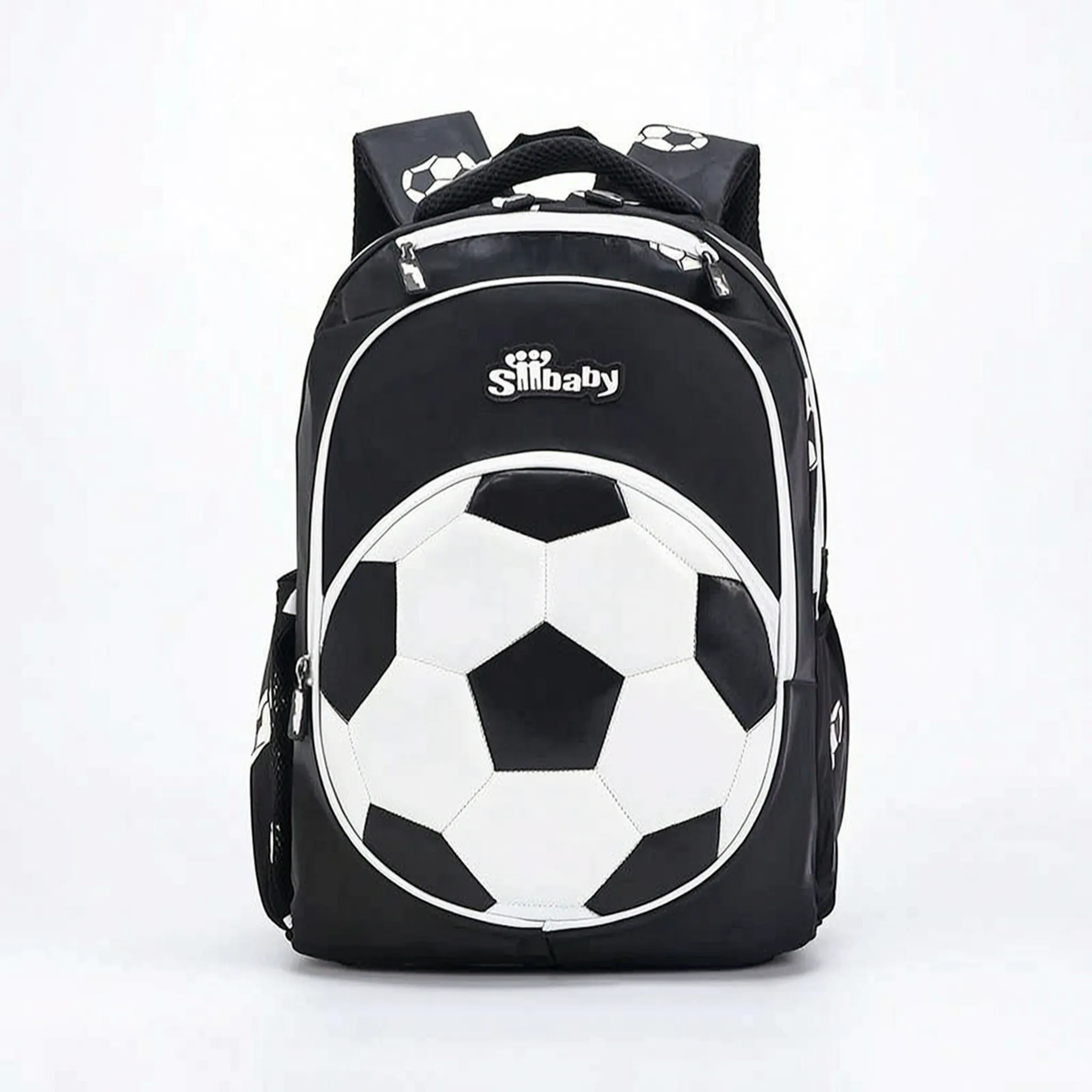 School Backpack | Football Design, Multi-Compartment | Black