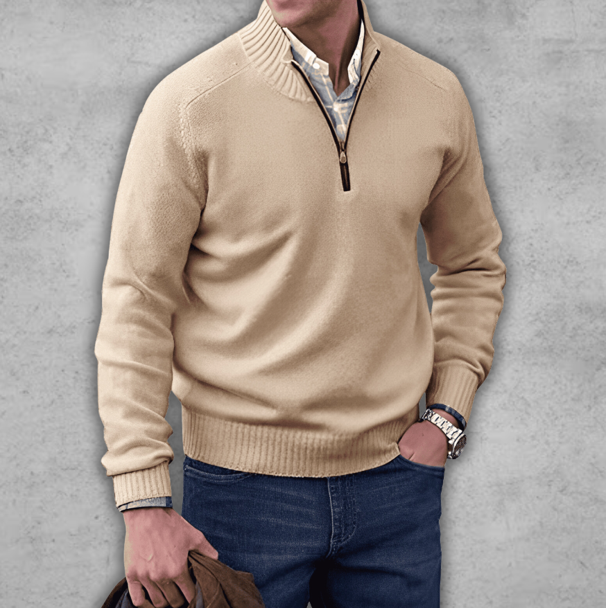 Elegant Men’s Collared Knit Sweater