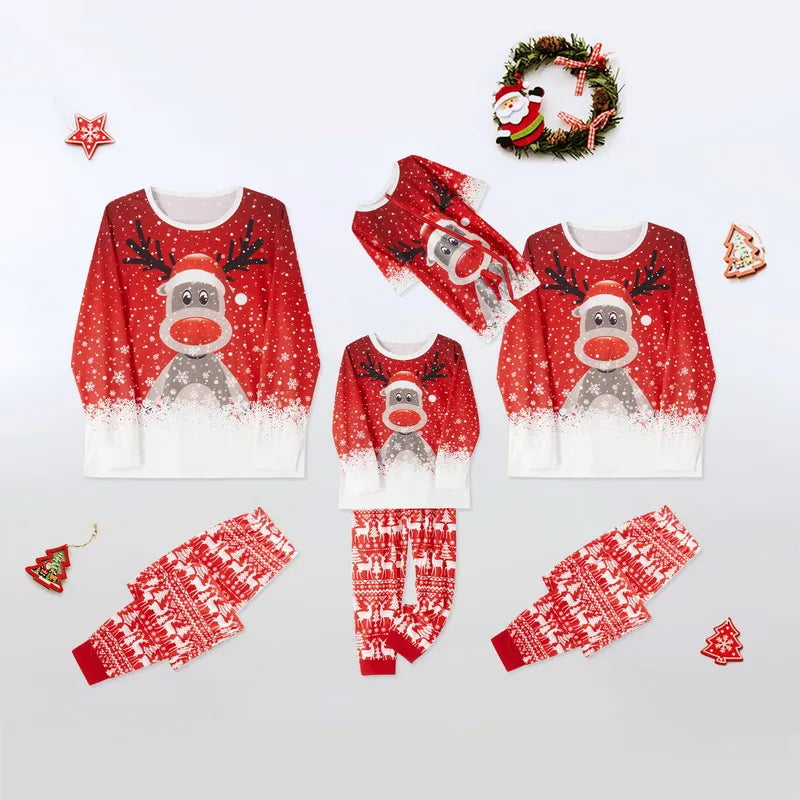 Christmas Pyjamas | Women's Reindeer Print, Festive Loungewear Sleep Set