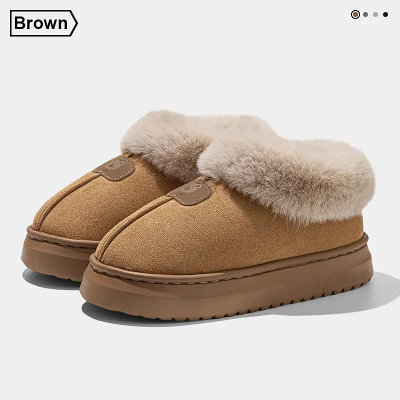 Womens Mens Winter Ankle Slippers | Fleece Lined Warm Plush Anti Slip