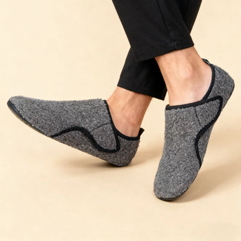 Extra Wide Slippers for Swollen Feet | Men's Warm Indoor Cotton Shoes