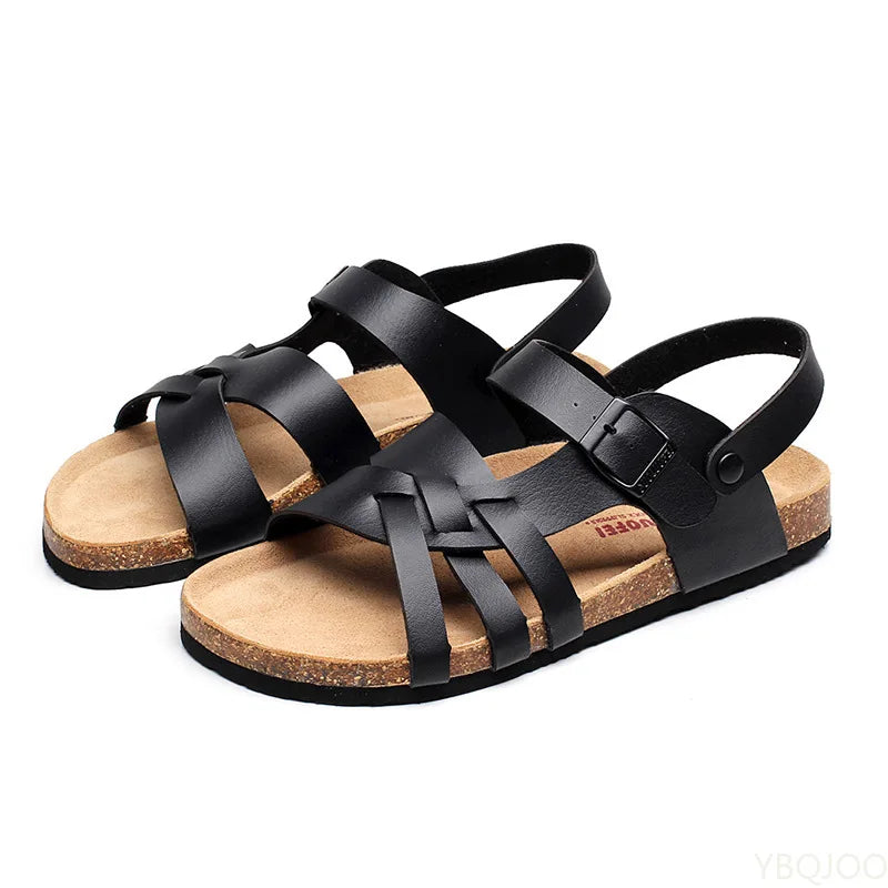 Women's Orthopedic Sandals | Leather, Arch Support | Black