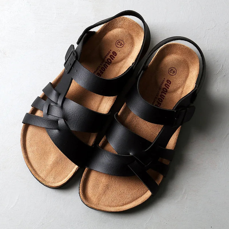 Women's Orthopedic Sandals | Leather, Arch Support | Black