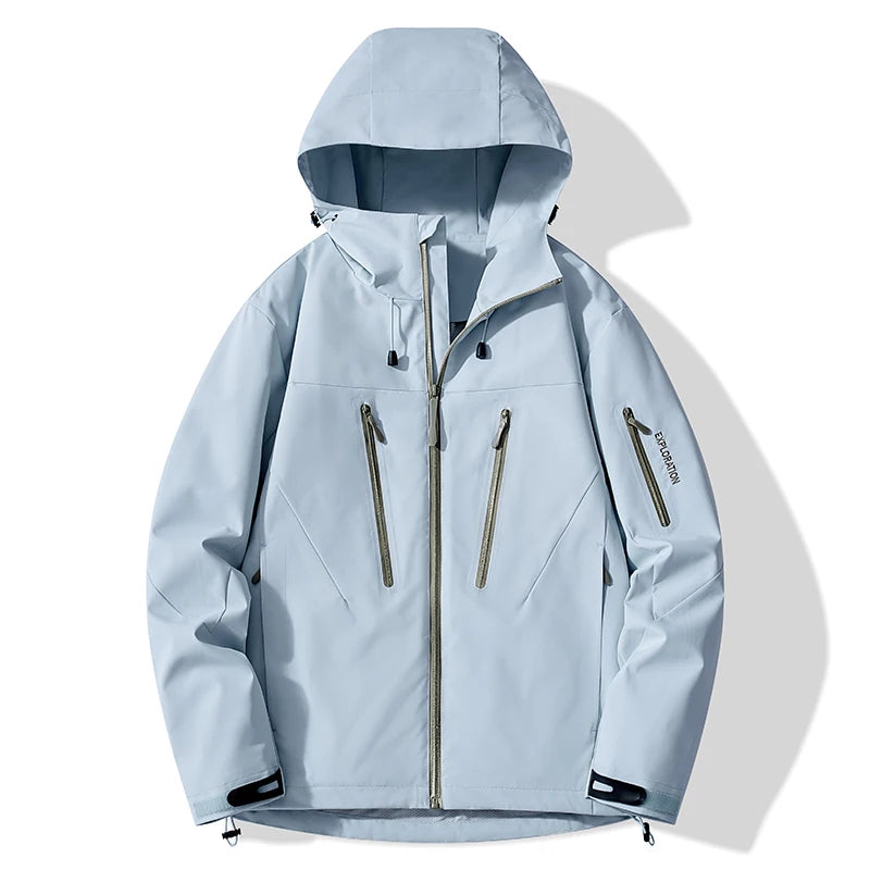 Women men waterproof jacket windproof hooded lightweight rain jacket