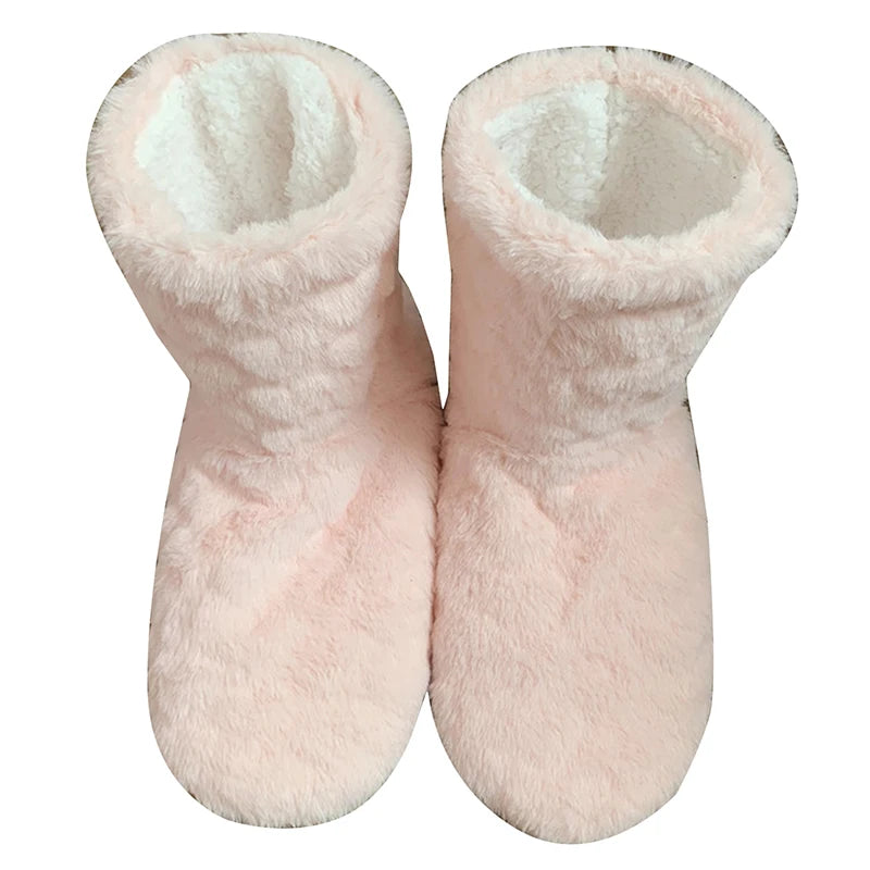 Women men plush slipper boots high tube non-slip indoor winter