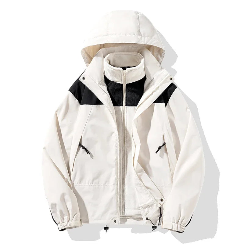 Womens 3 in 1 waterproof jacket with windproof breathable thermal design