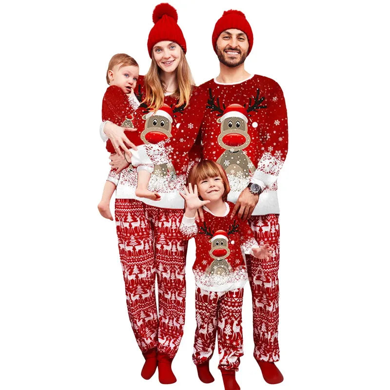 Christmas Pyjamas | Women's Reindeer Print, Festive Loungewear Sleep Set