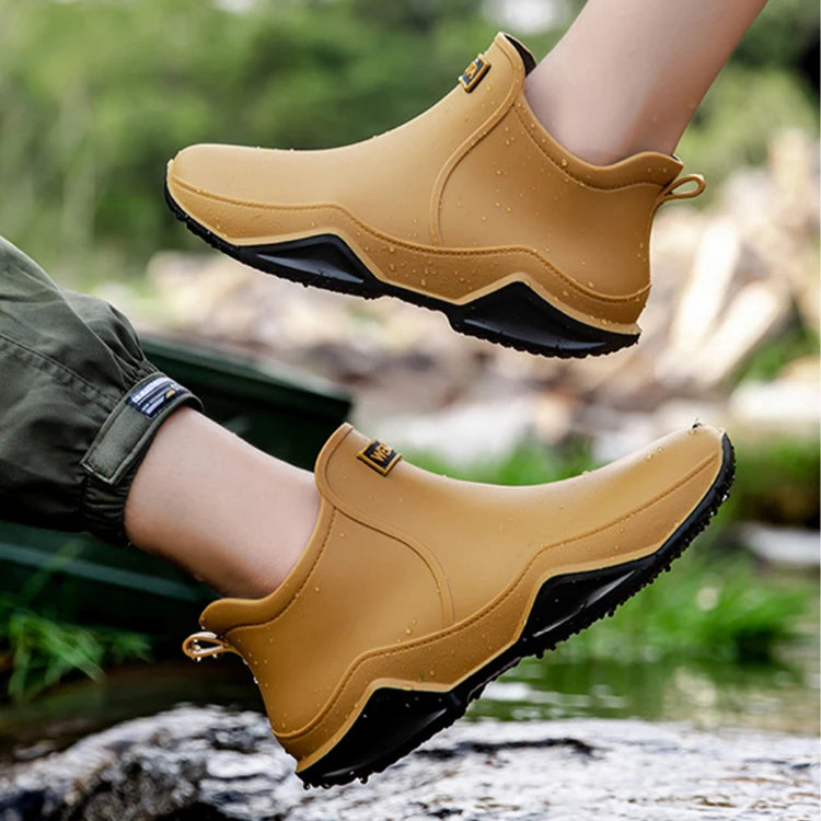 Unisex waterproof ankle wellies with anti-slip sole for rain and snow