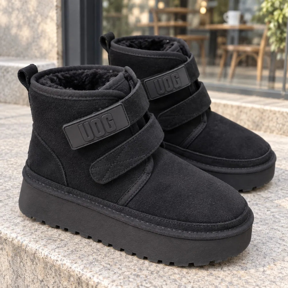 Women's Snow Boots | Suede, Waterproof | Plush Lined, Flat Winter Ankle Boots