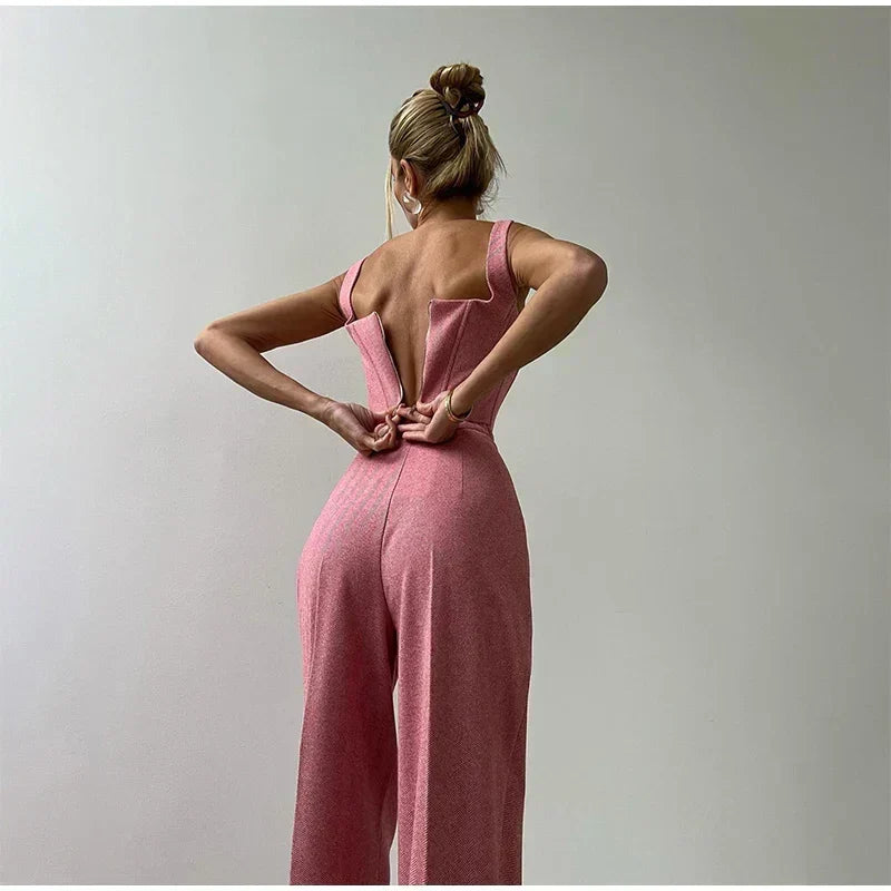 Women's Pants Suit | Corset Top, Blazer and Straight Pants