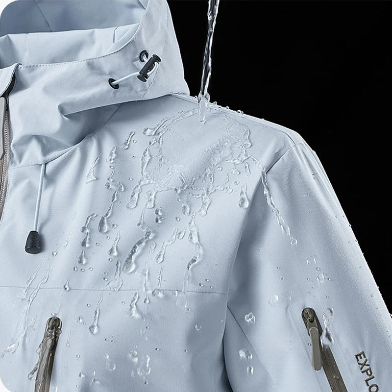 Women men waterproof jacket windproof hooded lightweight rain jacket