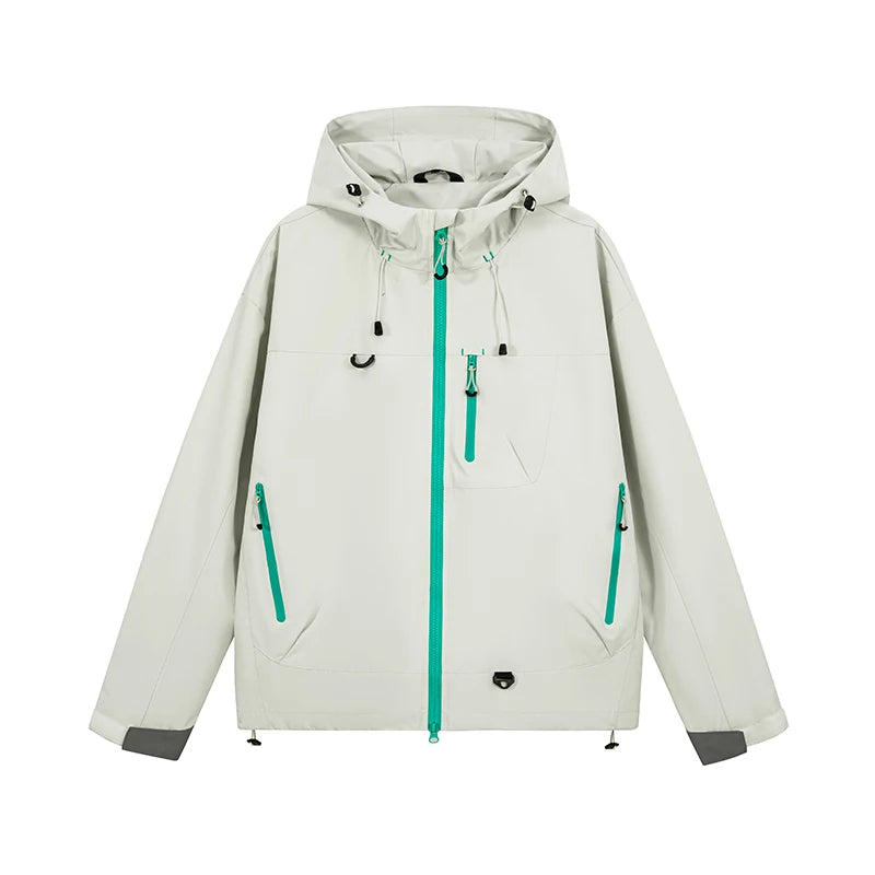 Women waterproof hiking jacket hooded windbreaker for outdoor camping