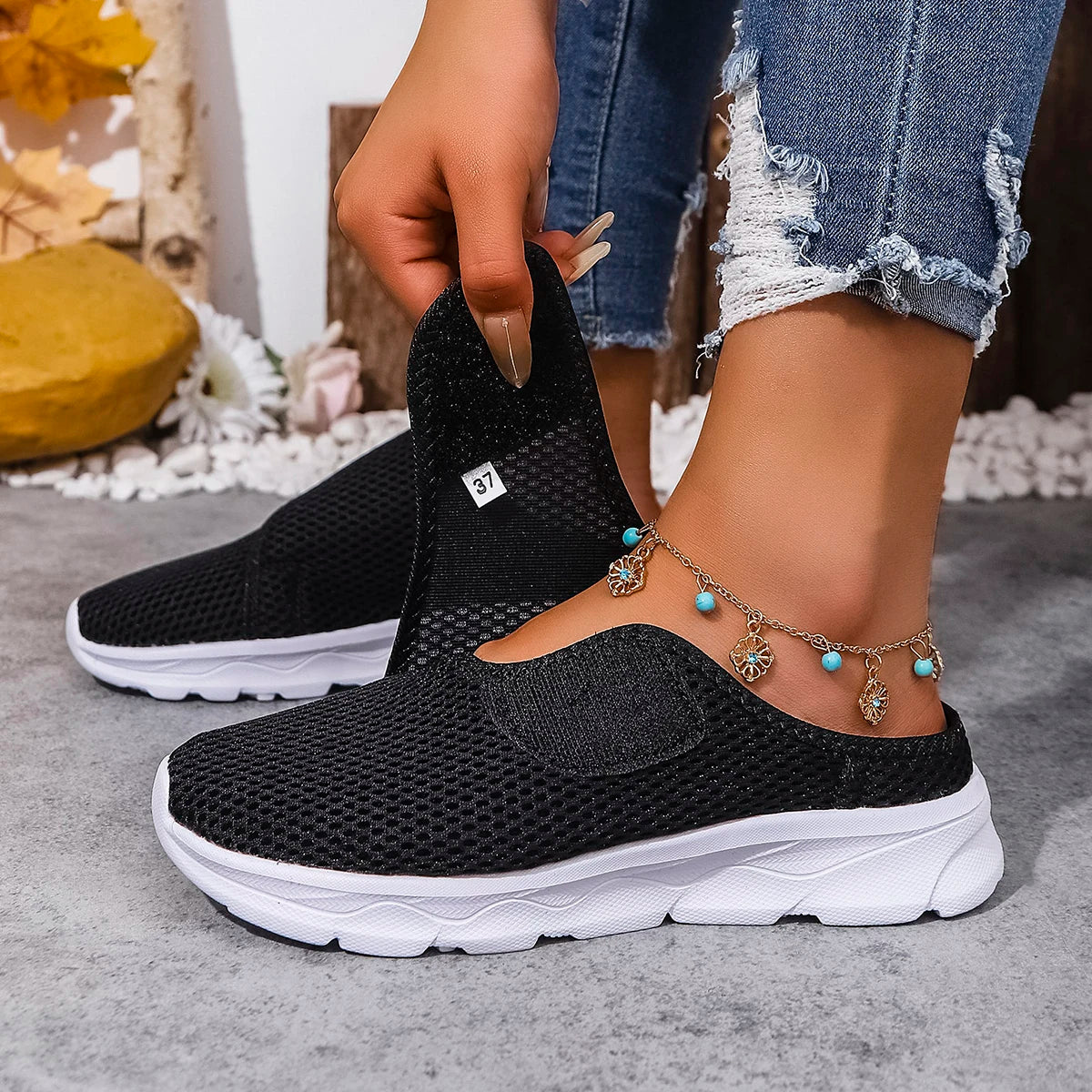 Extra Wide Slippers for Swollen Feet Womens Orthopedic Mesh Flat