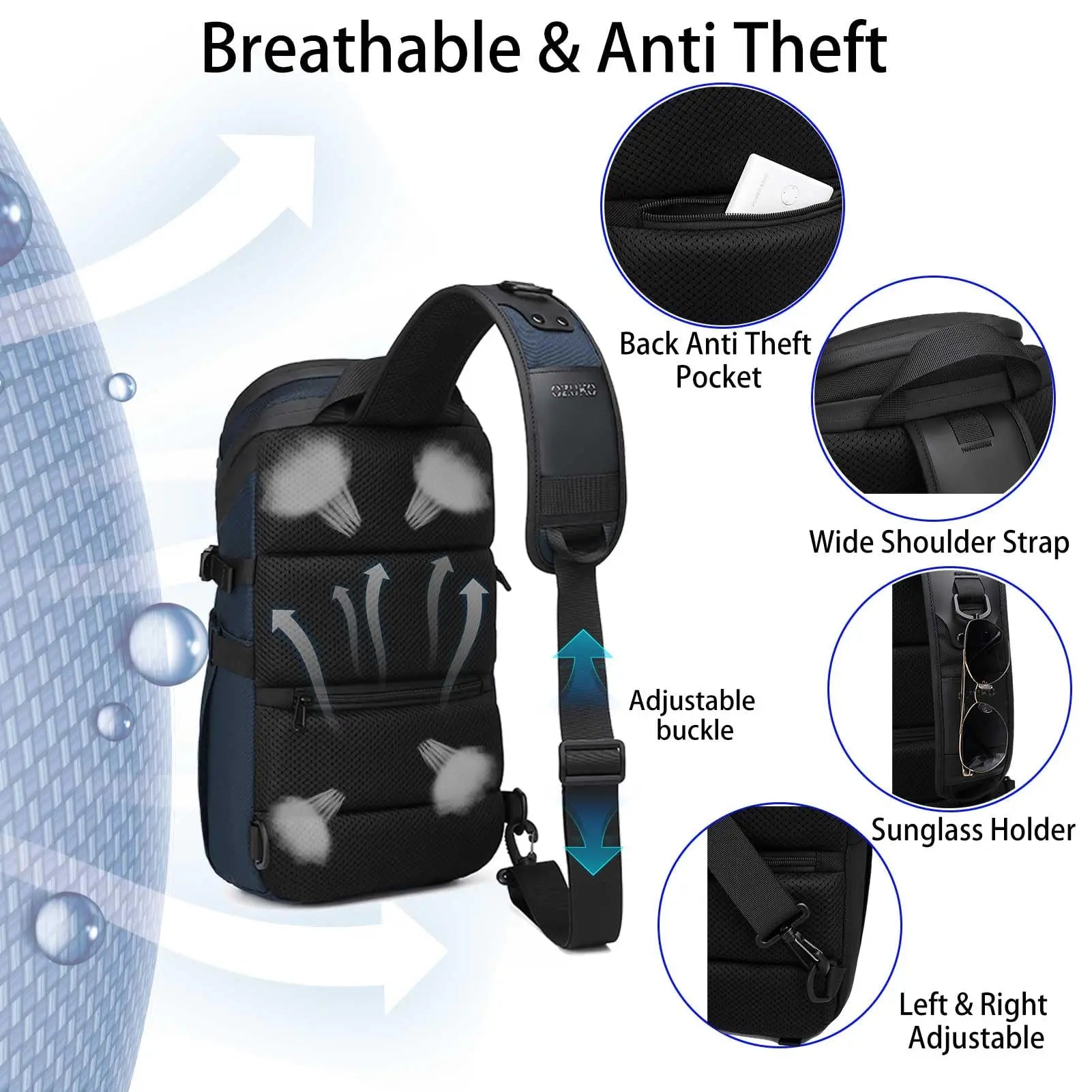 Anti-Theft Crossbody Bag | Waterproof, USB Charging Port