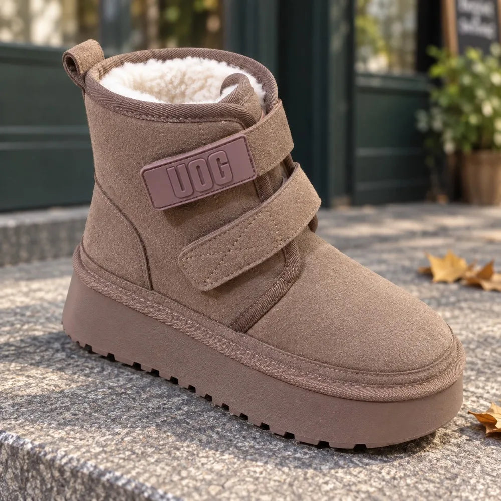 Women's Snow Boots | Suede, Waterproof | Plush Lined, Flat Winter Ankle Boots