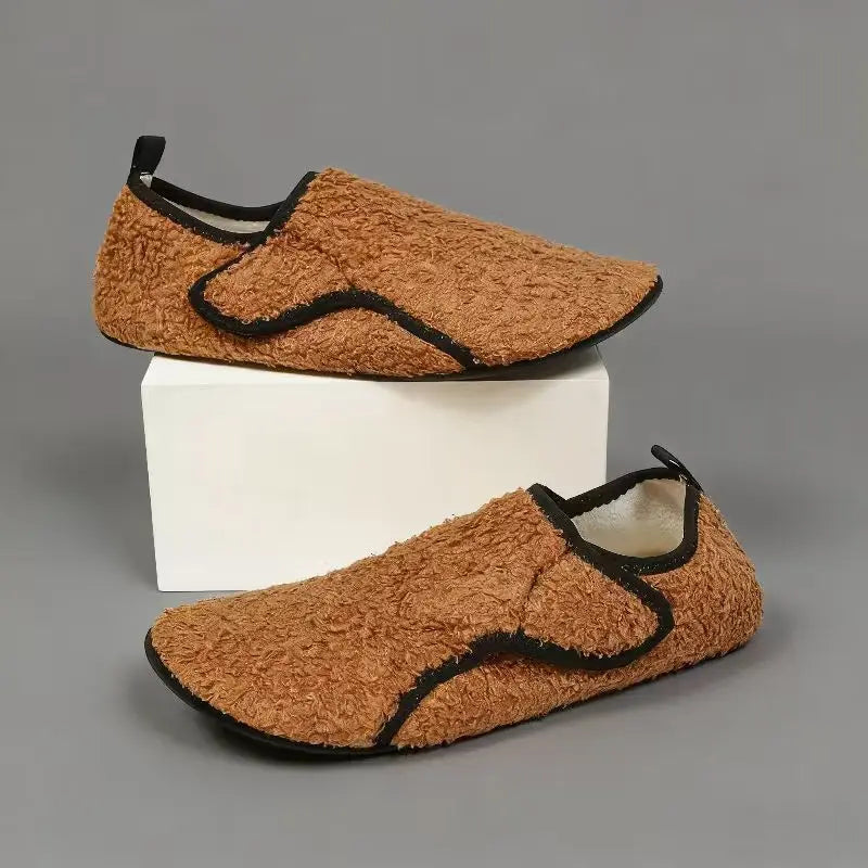 Extra Wide Slippers for Swollen Feet | Men's Warm Indoor Cotton Shoes
