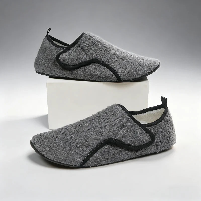 Extra Wide Slippers for Swollen Feet | Men's Warm Indoor Cotton Shoes