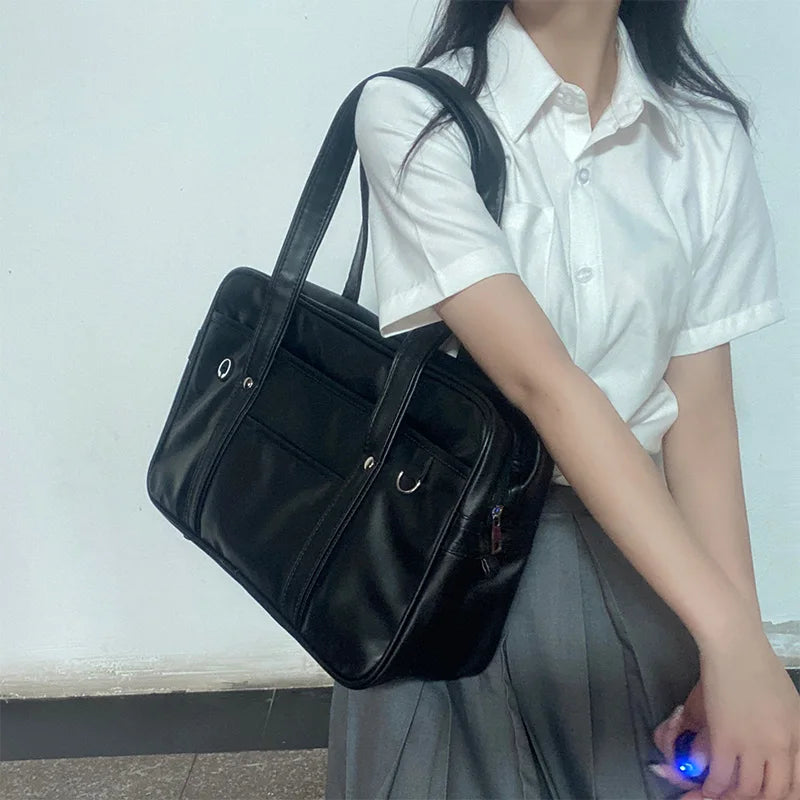Women's Work Bag | Laptop Compartment, Water-Resistant | Black & Coffee